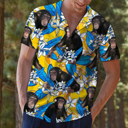 Chimpanzee Plumeria Flowers T0907 - Hawaii Shirt