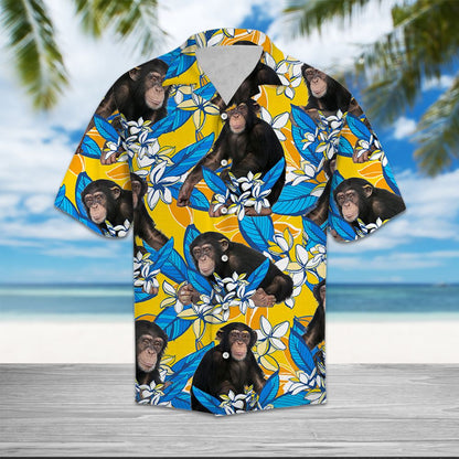 Chimpanzee Plumeria Flowers T0907 - Hawaii Shirt