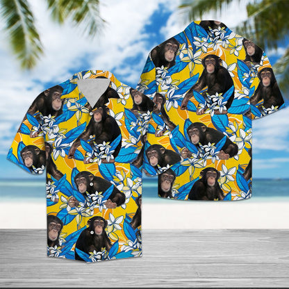 Chimpanzee Plumeria Flowers T0907 - Hawaii Shirt