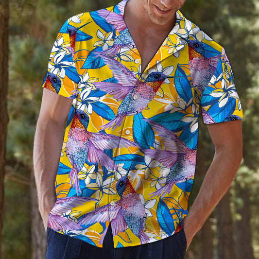 Hummingbird Plumeria Flowers T0907 - Hawaii Shirt