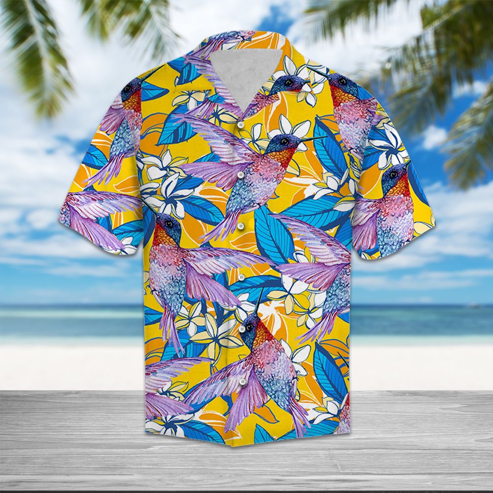 Hummingbird Plumeria Flowers T0907 - Hawaii Shirt