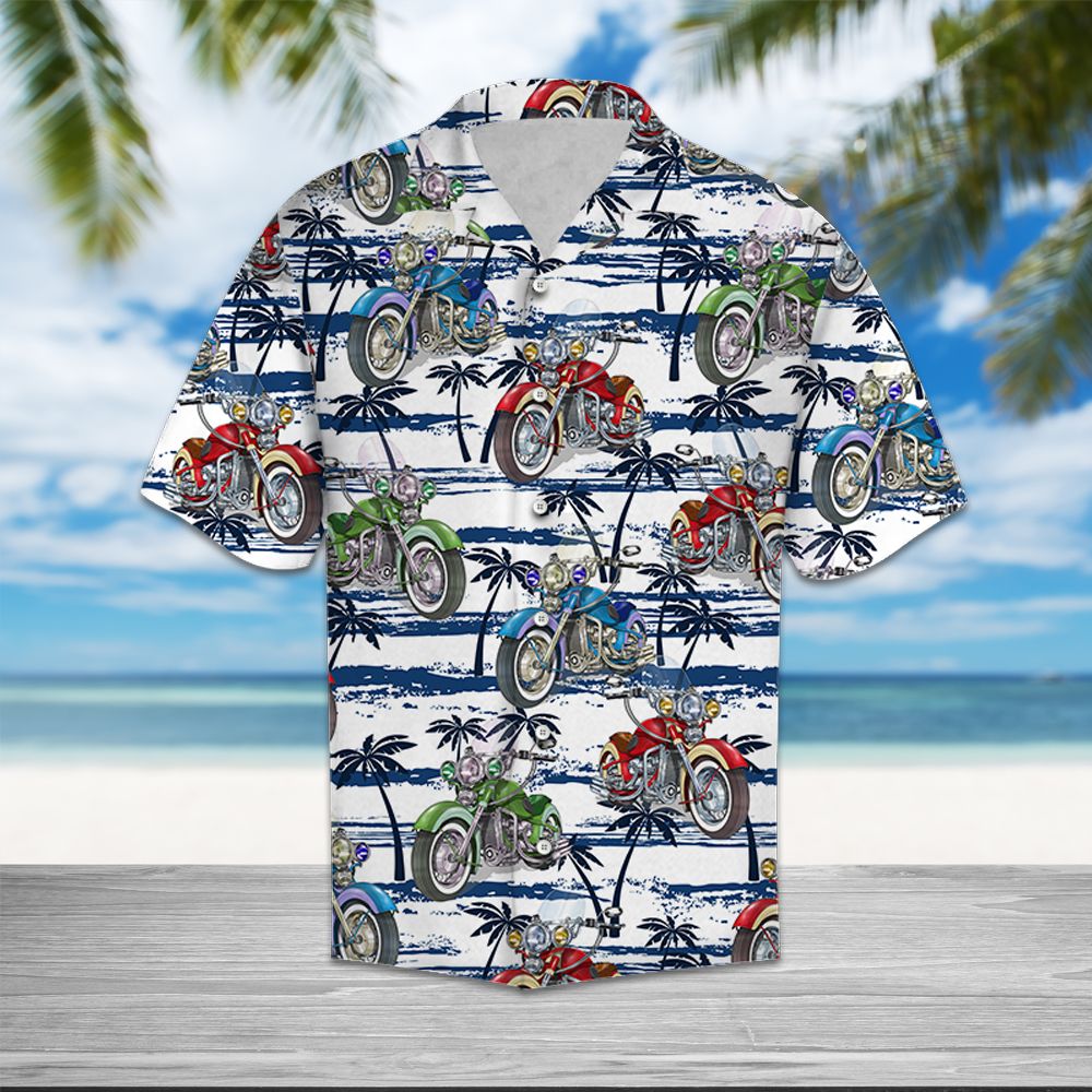 Motorbike Sea Palm Tree T0907 - Hawaii Shirt