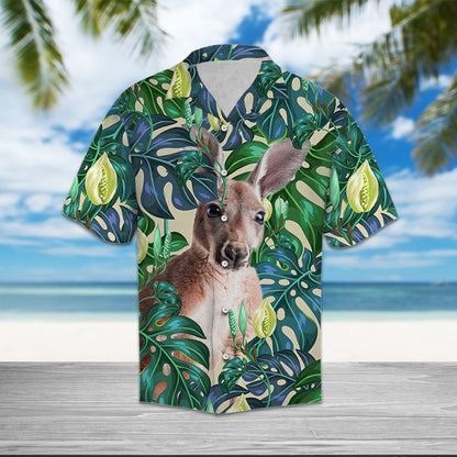 Kangaroo Tropical Leaves T0907 - Hawaii Shirt