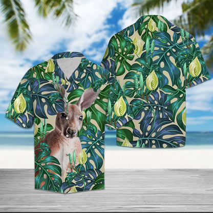 Kangaroo Tropical Leaves T0907 - Hawaii Shirt