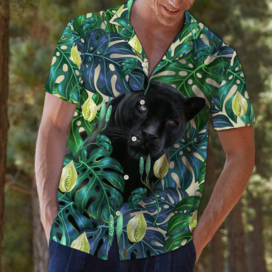 Black Panther Tropical Leaves T0907 - Hawaii Shirt