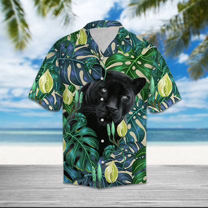 Black Panther Tropical Leaves T0907 - Hawaii Shirt