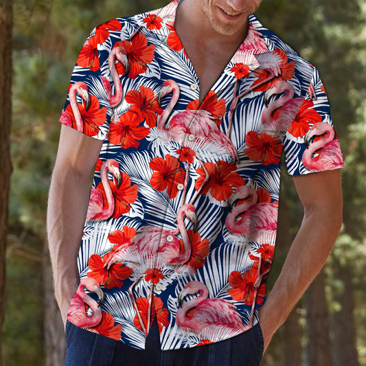 Flamingo Hibiscus Flower T0907 - Hawaii Shirt