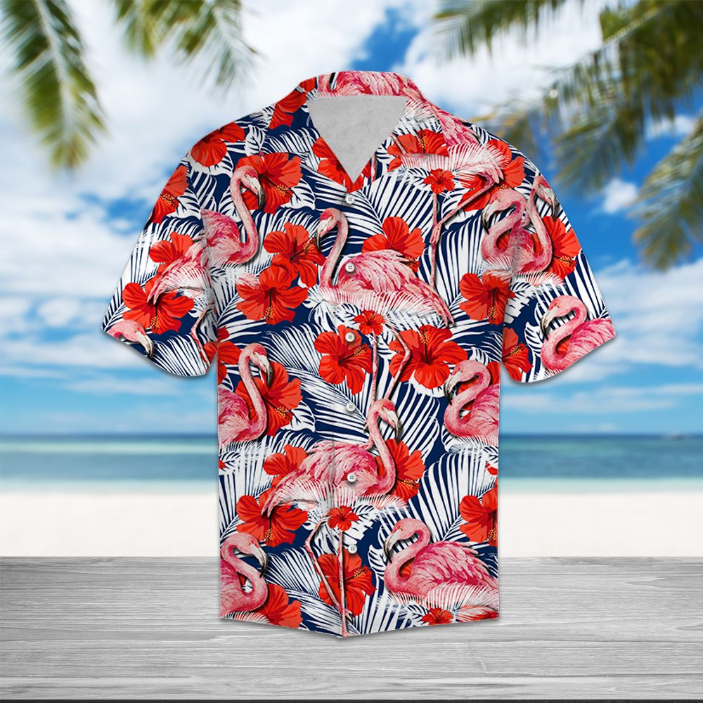 Flamingo Hibiscus Flower T0907 - Hawaii Shirt
