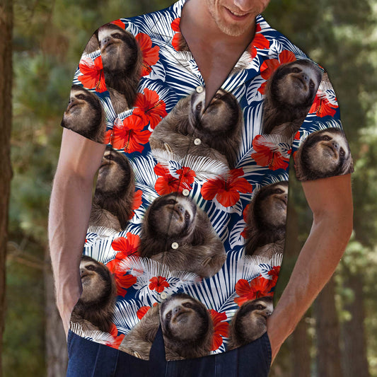Sloth Hibiscus Flower T0907 - Hawaii Shirt