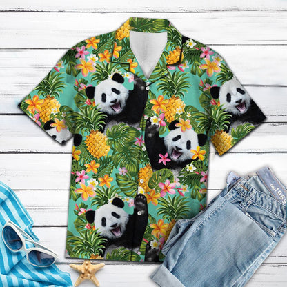Tropical Pineapple Panda H87099 - Hawaii Shirt