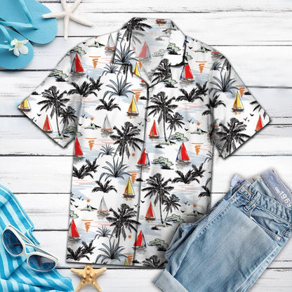 Amazing Sailing With Coconut Palm Trees H87214 - Hawaii Shirt