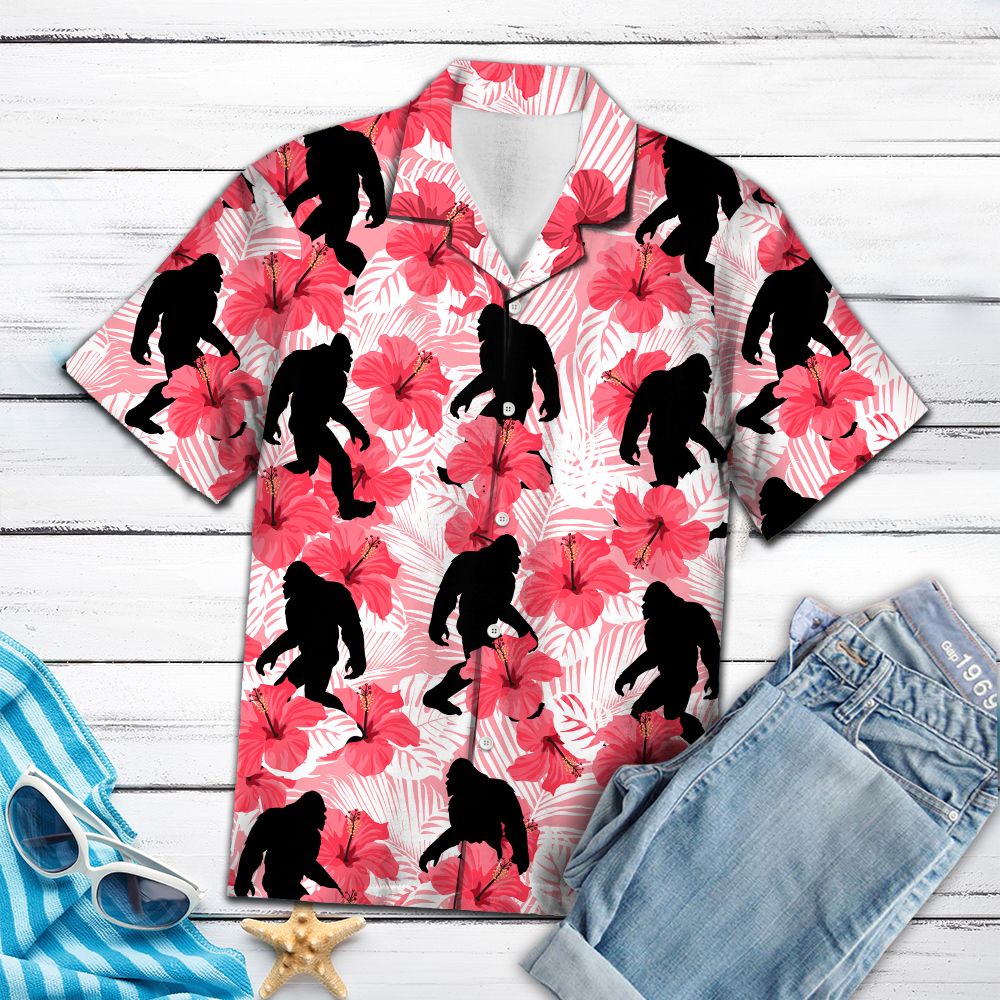 Tropical Flowers Hibiscus Bigfoot H87085 - Hawaii Shirt