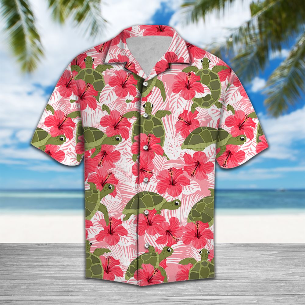 Tropical Flowers Hibiscus Turtle H87089 - Hawaii Shirt