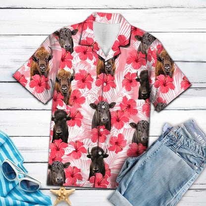 Tropical Flowers Hibiscus Bison H97033 - Hawaii Shirt