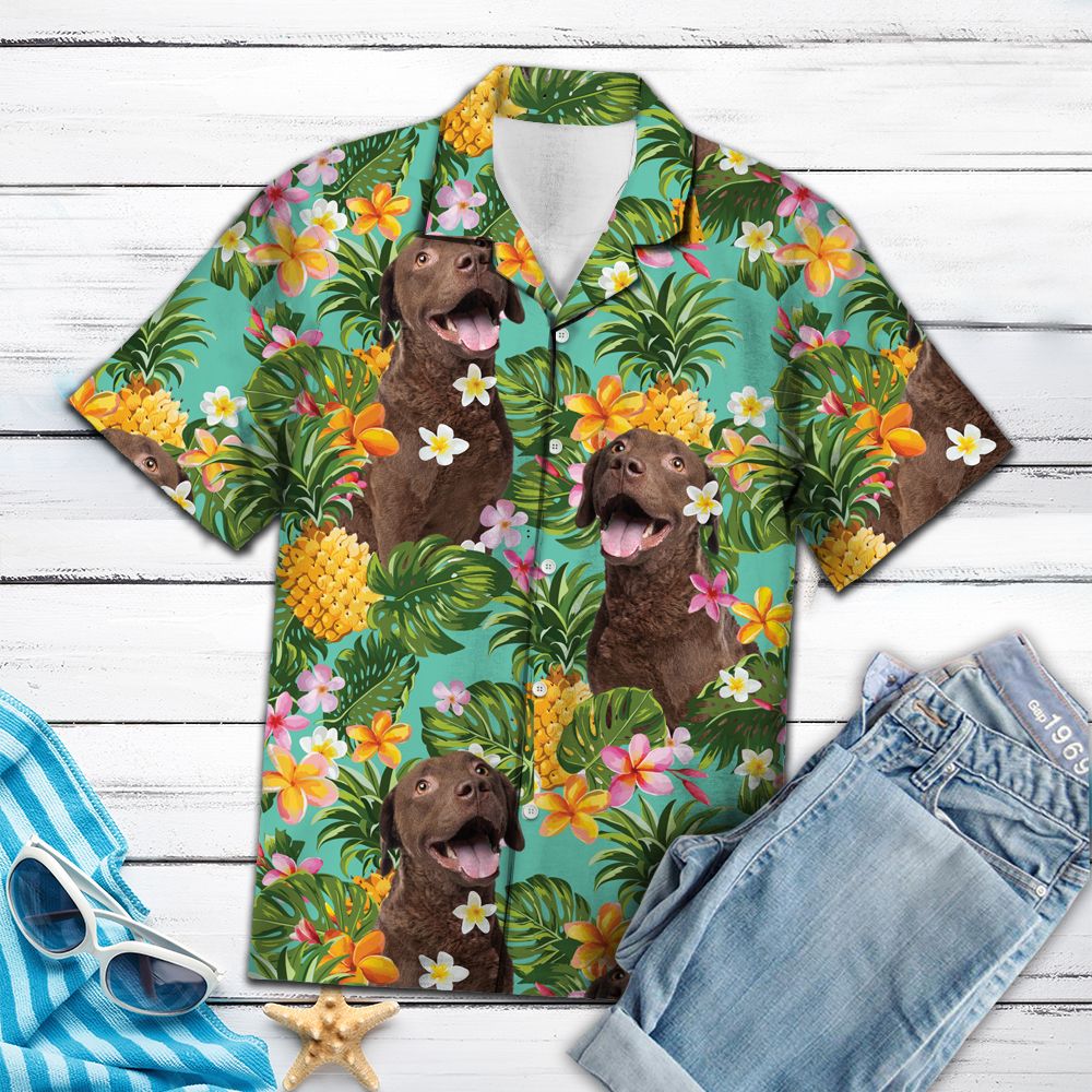 Tropical Pineapple Chesapeake Bay Retriever H97007 - Hawaii Shirt