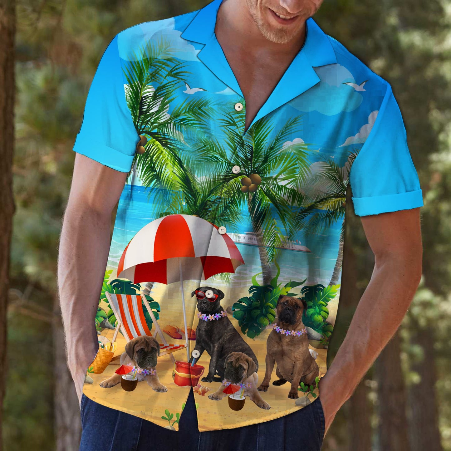 Bullmastiff Beach Summer T0907 - Hawaii Shirt