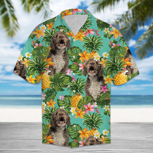Tropical Pineapple Spanish Water Dog H97043 - Hawaii Shirt