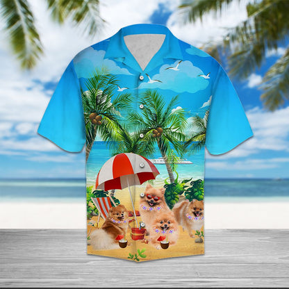 Pomeranian Beach Summer T0907 - Hawaii Shirt