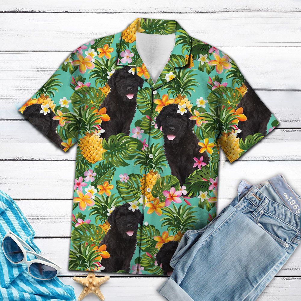 Tropical Pineapple Black Russian Terrier H97051 - Hawaii Shirt