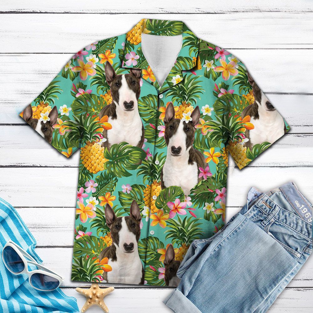 Tropical Pineapple Miniature Bull Terrier H97052 - Hawaii Shirt