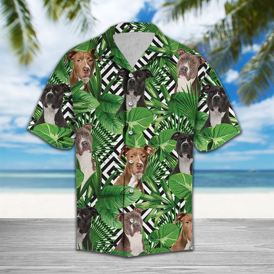 Summer exotic jungle tropical American Pit Bull Terrier H97060 - Hawaii Shirt