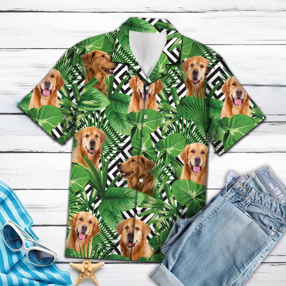 Summer exotic jungle tropical Golden Retriever H97061 - Hawaii Shirt