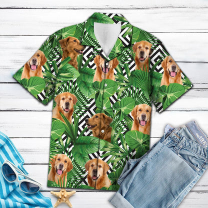 Summer exotic jungle tropical Golden Retriever H97061 - Hawaii Shirt