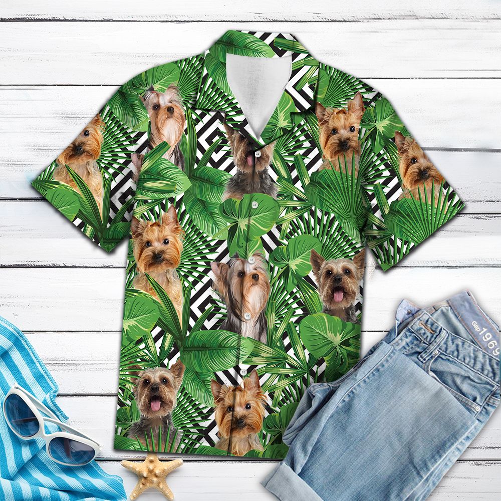 Summer exotic jungle tropical Yorkshire Terrier H97062 - Hawaii Shirt