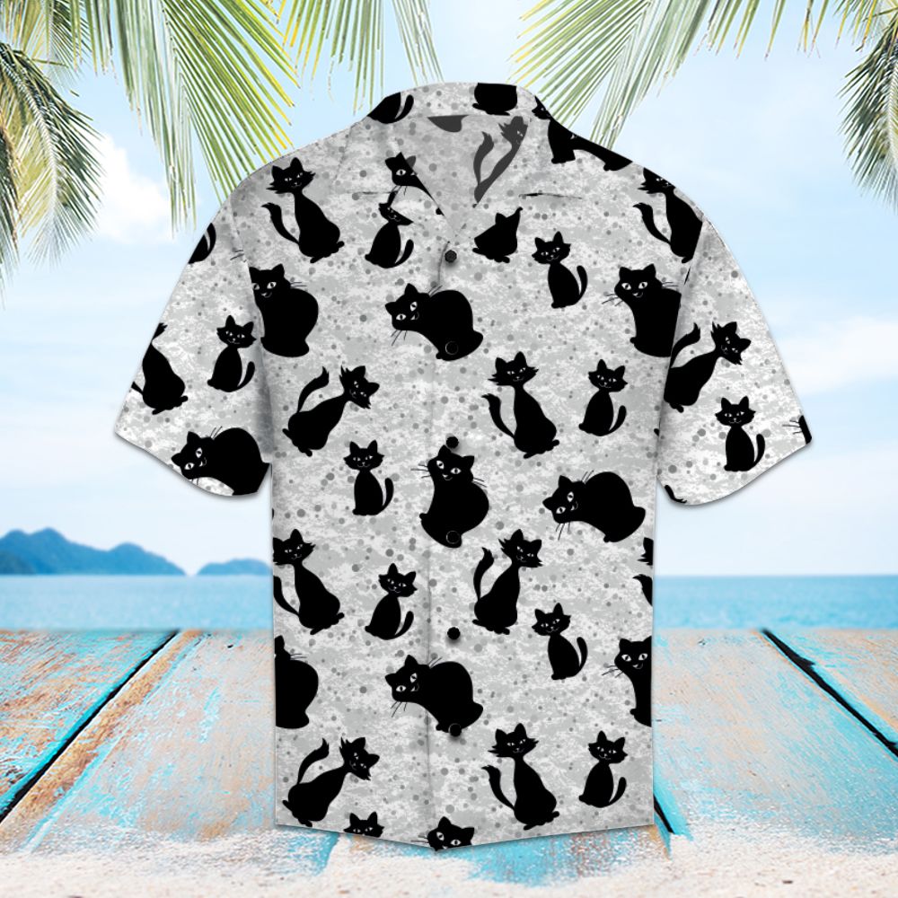 Cute Cartoon Black Cat H97211 - Hawaii Shirt