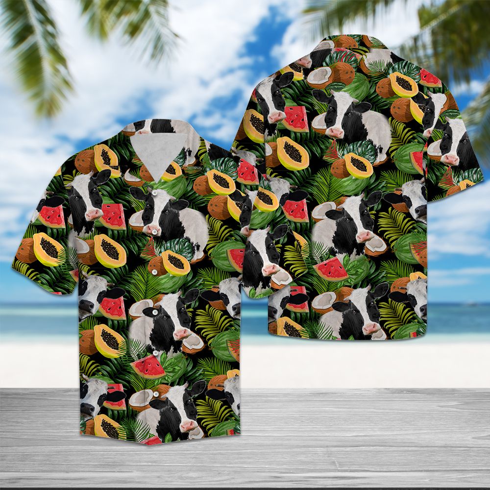 Cow Tropical Fruit T1007 - Hawaii Shirt