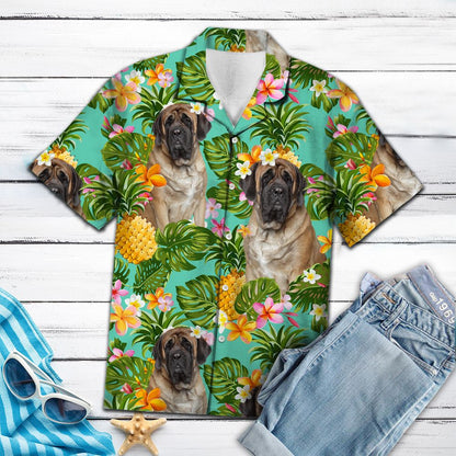 Tropical Pineapple English Mastiff H137080 - Hawaii Shirt