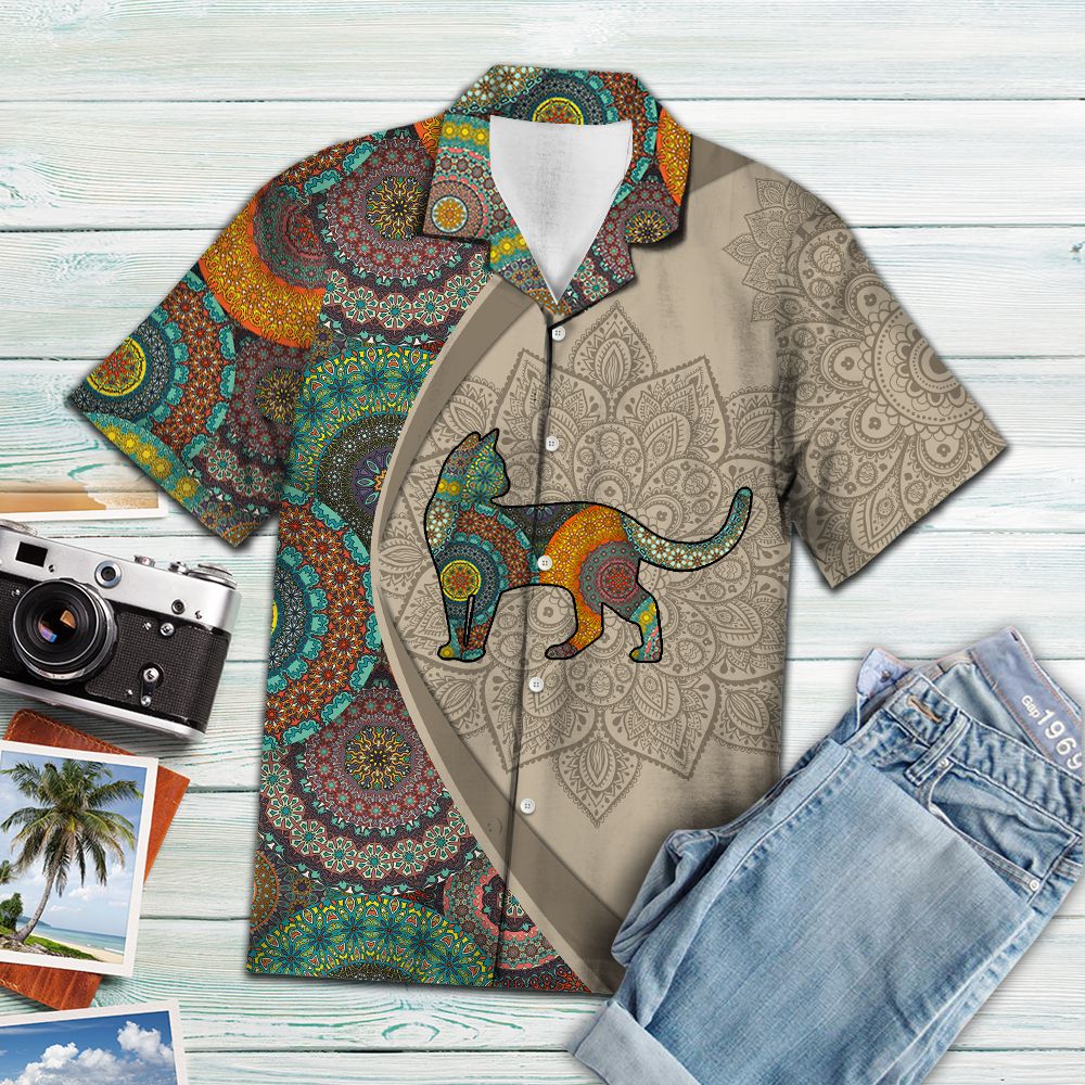 Black Cat Mandala H147022 - Hawaii Shirt