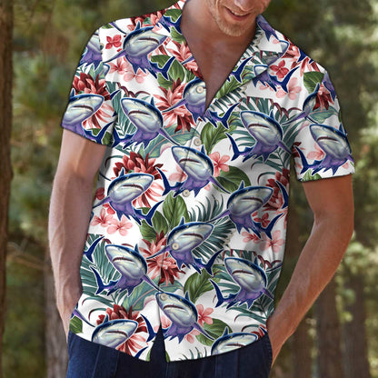 Shark Flower Tropical D1507 - Hawaii Shirt