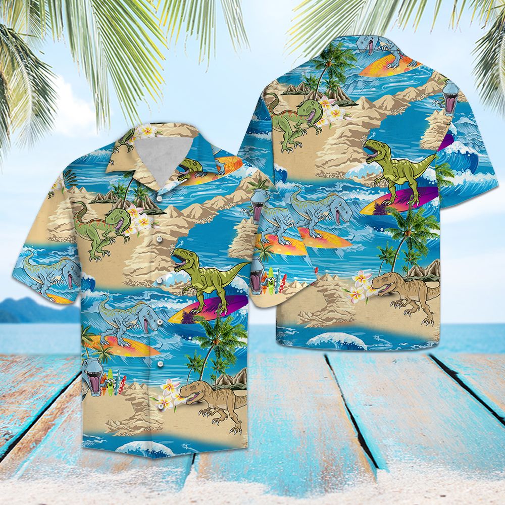 Dinosaur Summer Vacation G5715 - Hawaii Shirt