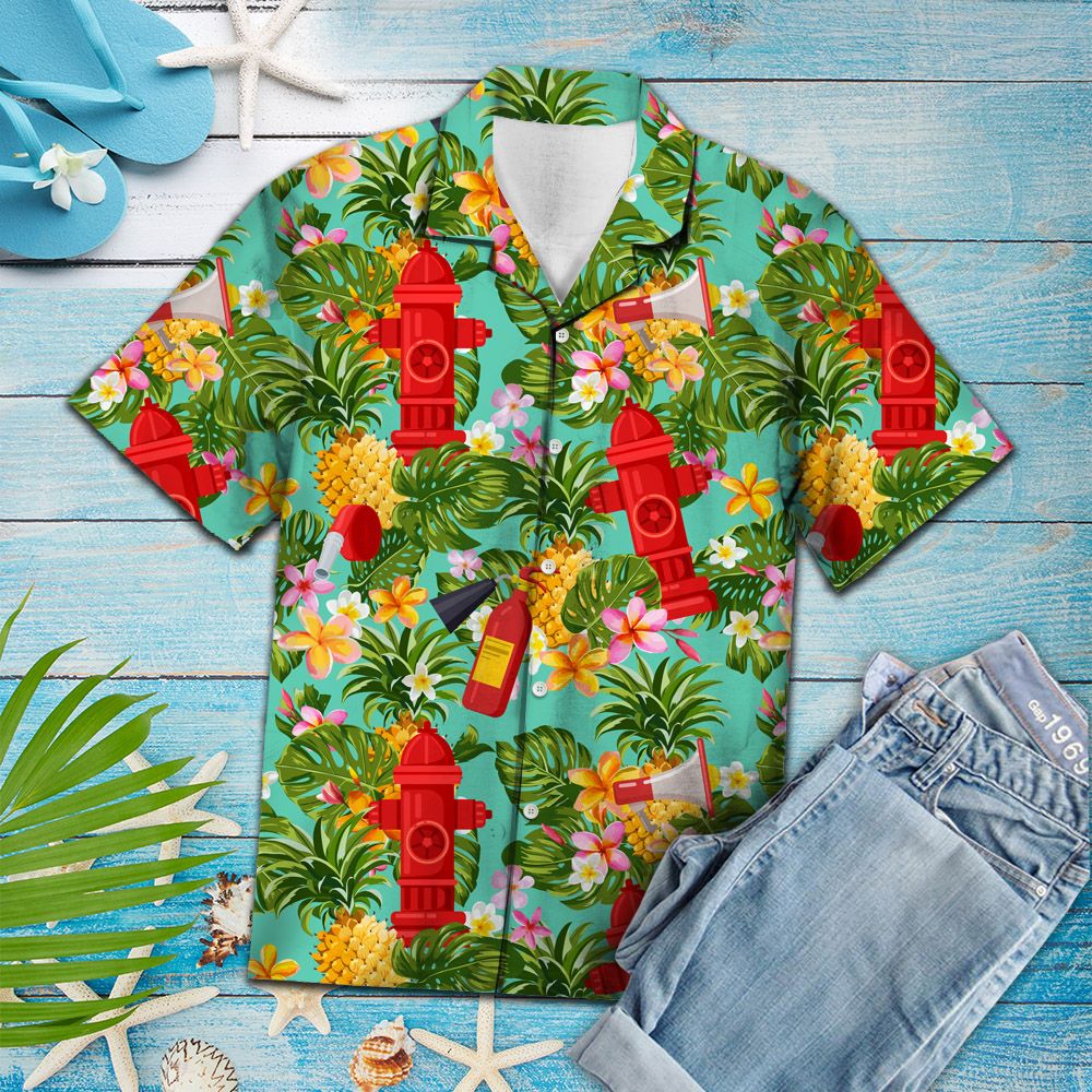 Tropical Pineapple Firefighter H157001 - Hawaii Shirt