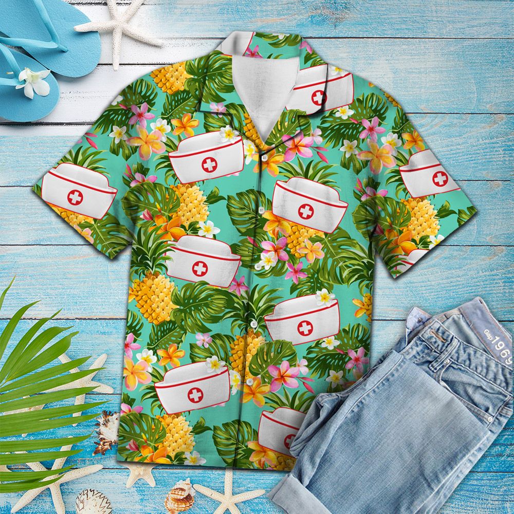 Tropical Pineapple Nurse H157003 - Hawaii Shirt