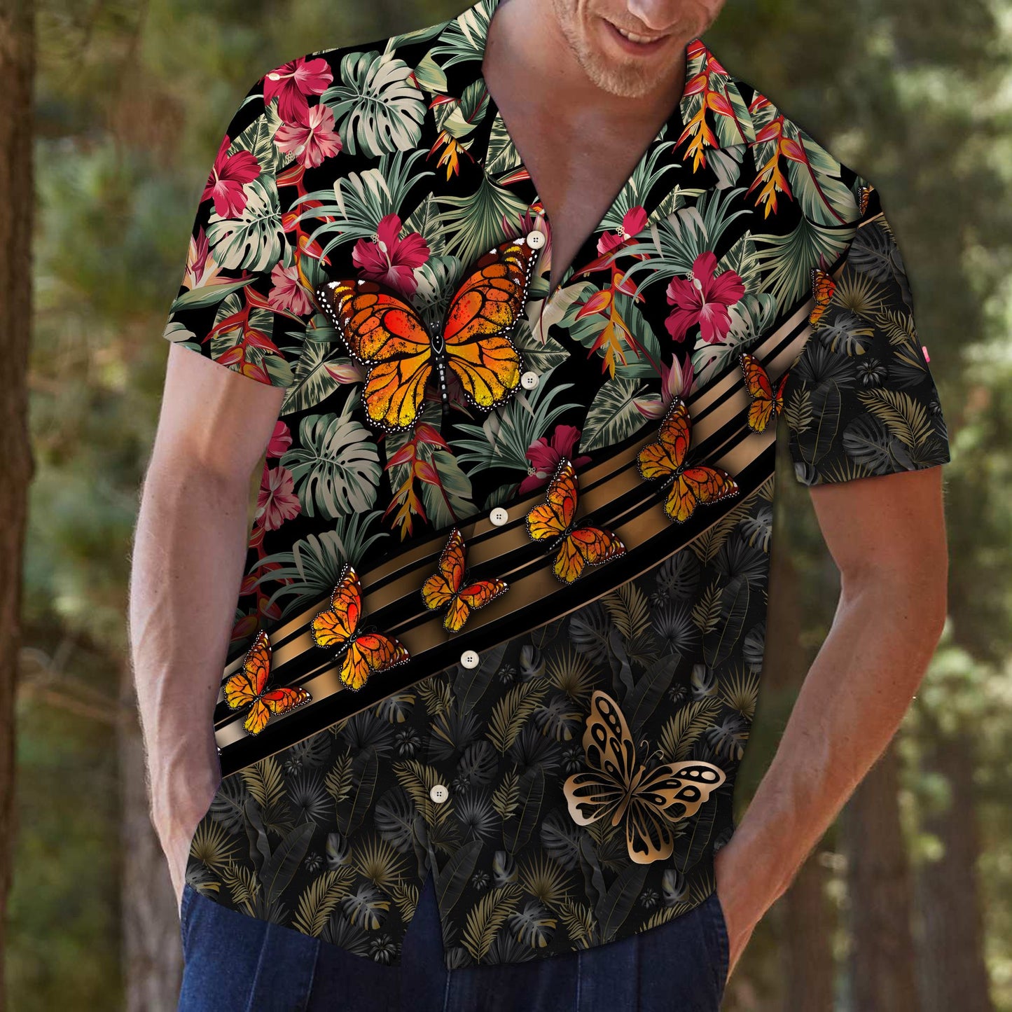 Butterfly Floral G5715 - Hawaii Shirt