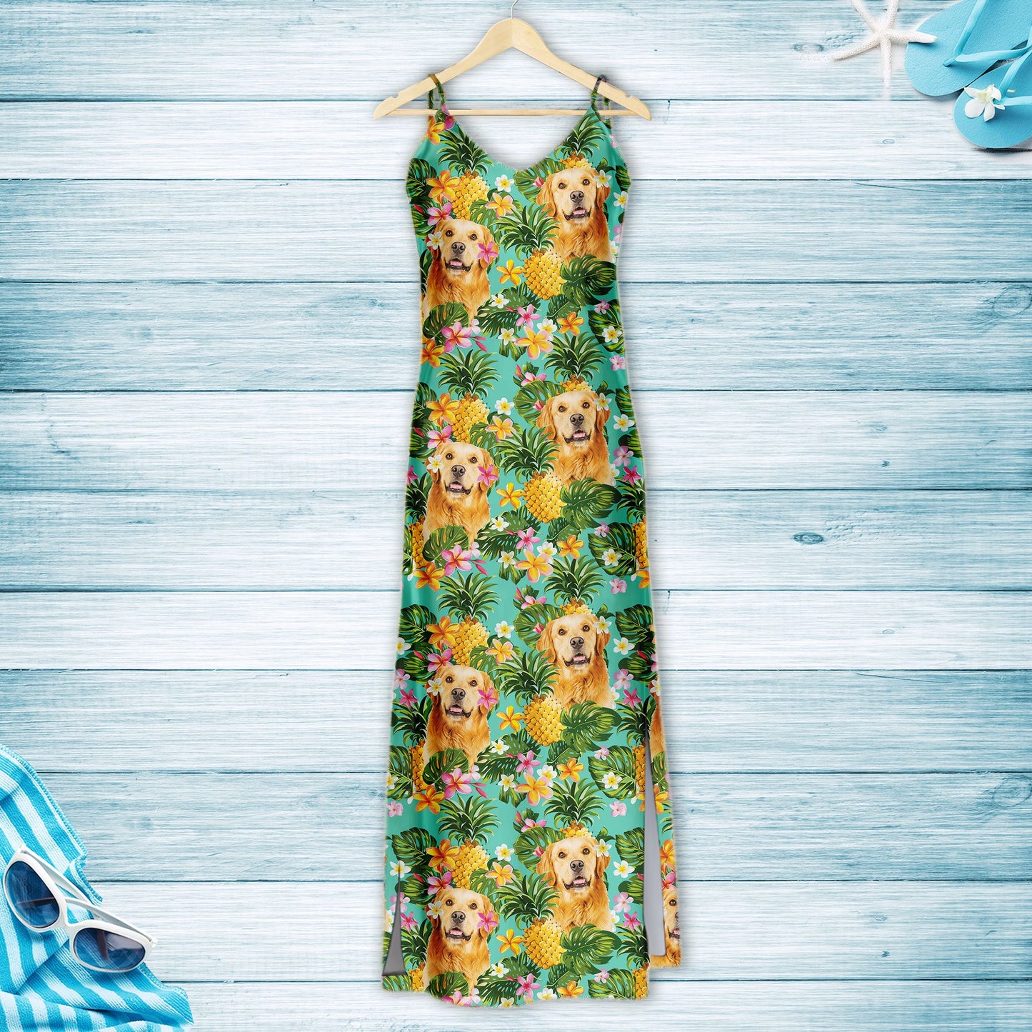 Hawaiian Golden Retriever Pineapple Tropical T1507 - Hawaii Dress