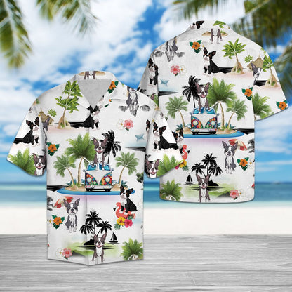 Boston Terrier Vacation G5716 - Hawaii Shirt