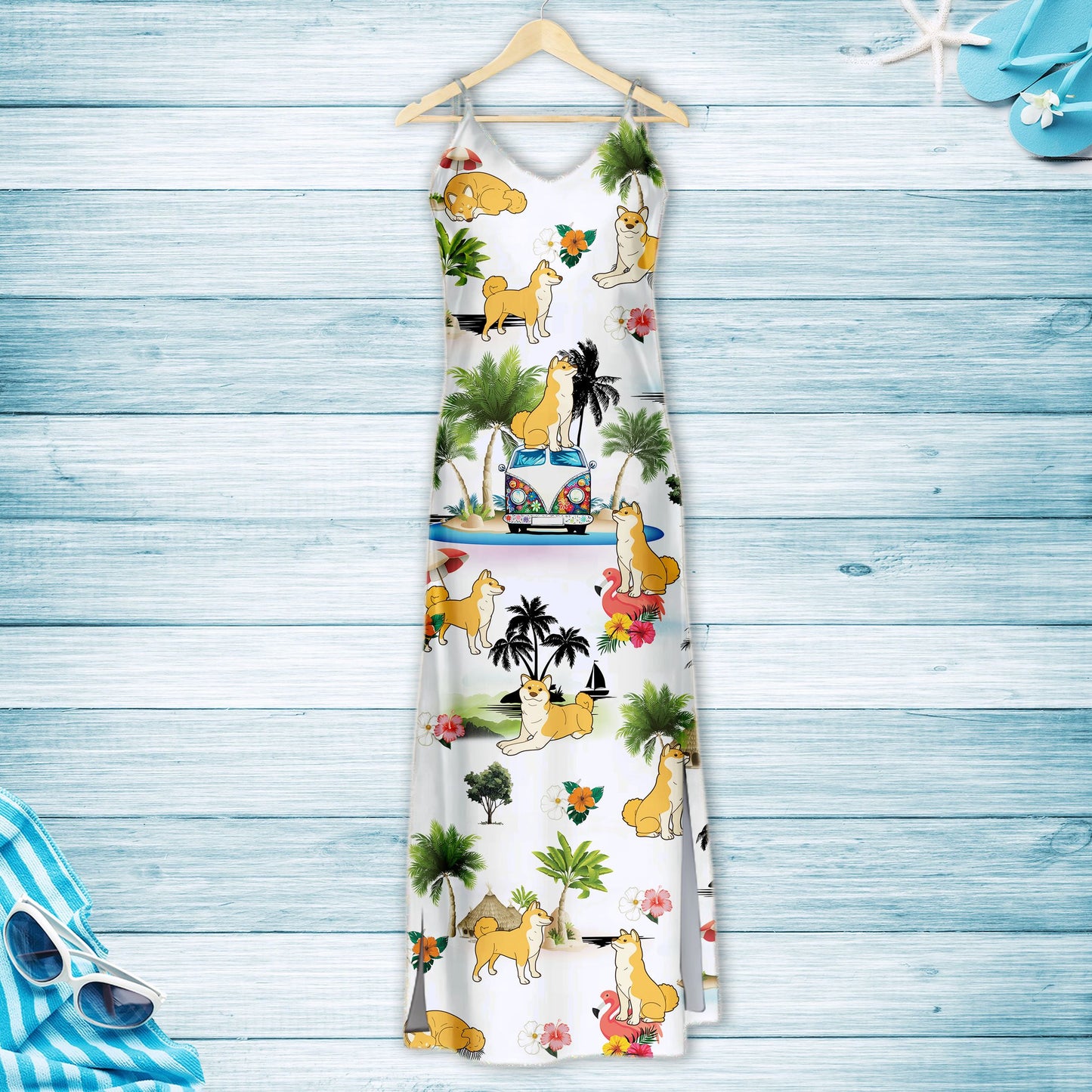 Hawaiian Shiba Inu On Vacation G5716 - Hawaii Dress