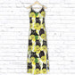 Black Cat and Sunflower D1607 - Hawaiian Dress