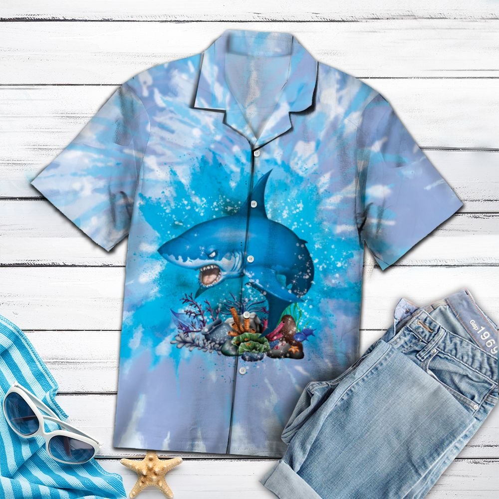 Shark Blue Tie Dye H137024 - Hawaii Shirt