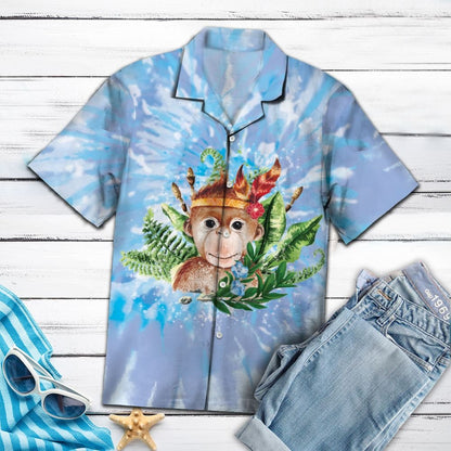 Monkey Blue Tie Dye H137028 - Hawaii Shirt