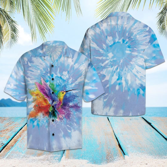 Hummingbird Blue Tie Dye H137029 - Hawaii Shirt