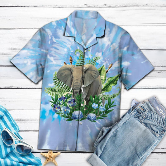 Elephant Blue Tie Dye H137030 - Hawaii Shirt