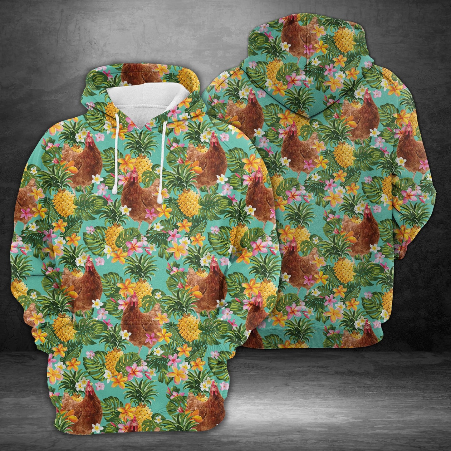 Tropical Pineapple Chicken H227043 - All Over Print Unisex Hoodie