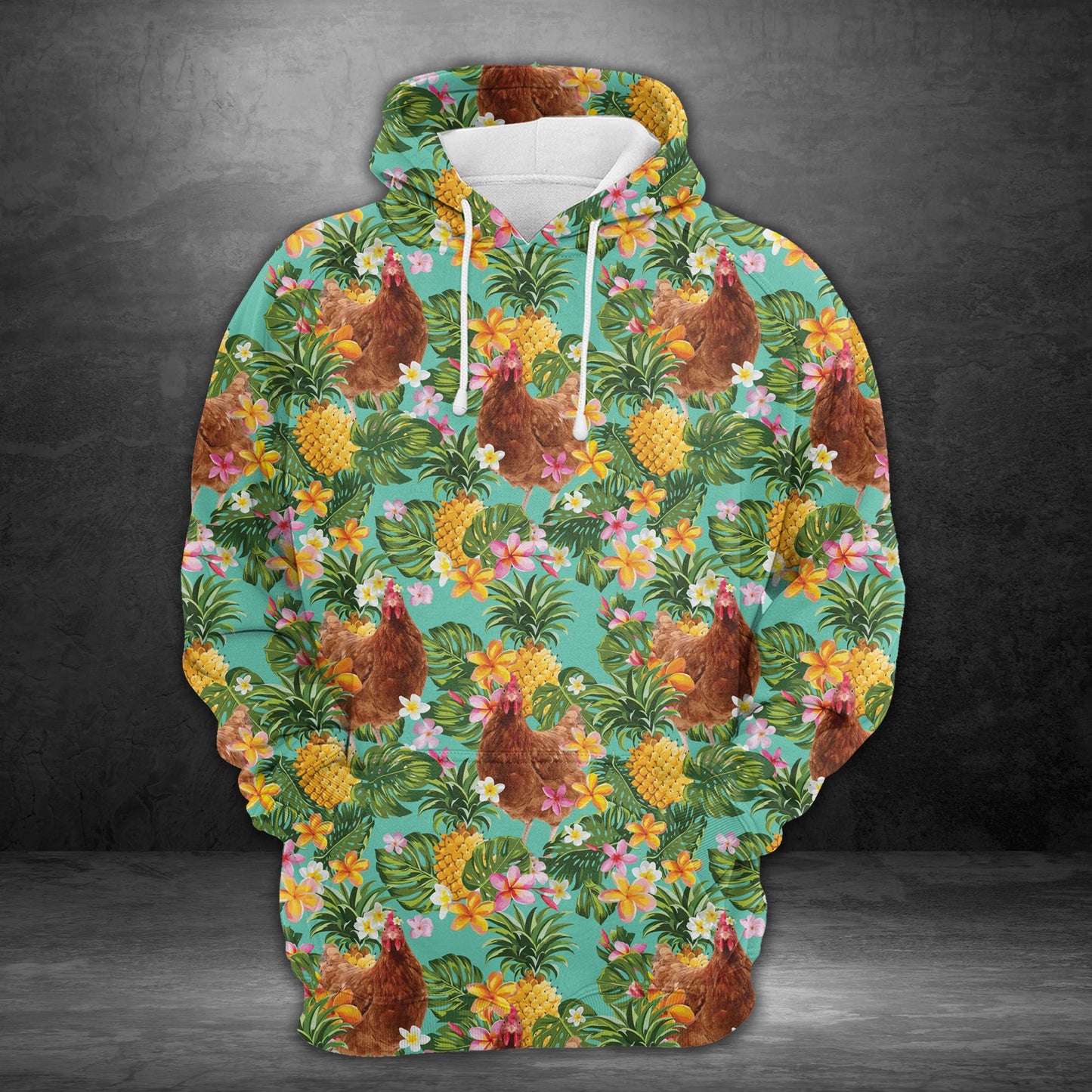 Tropical Pineapple Chicken H227043 - All Over Print Unisex Hoodie