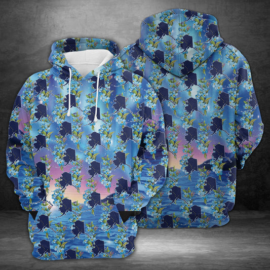 Alaska Aurora Alpine Forget Me Not Flower H4821 - All Over Print Unisex Hoodie