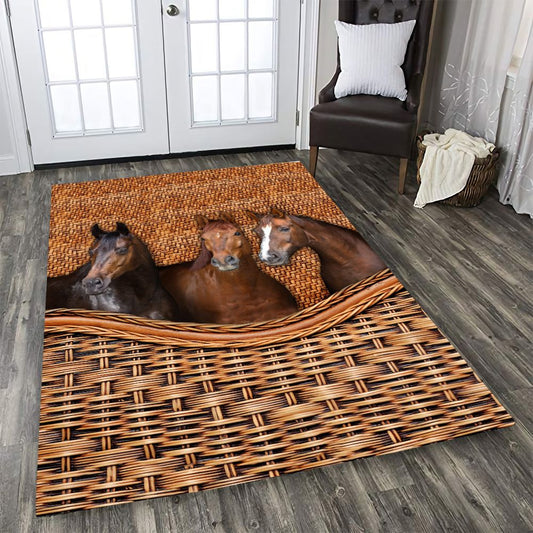 Horse Bamboo Pattern T0508 Rug