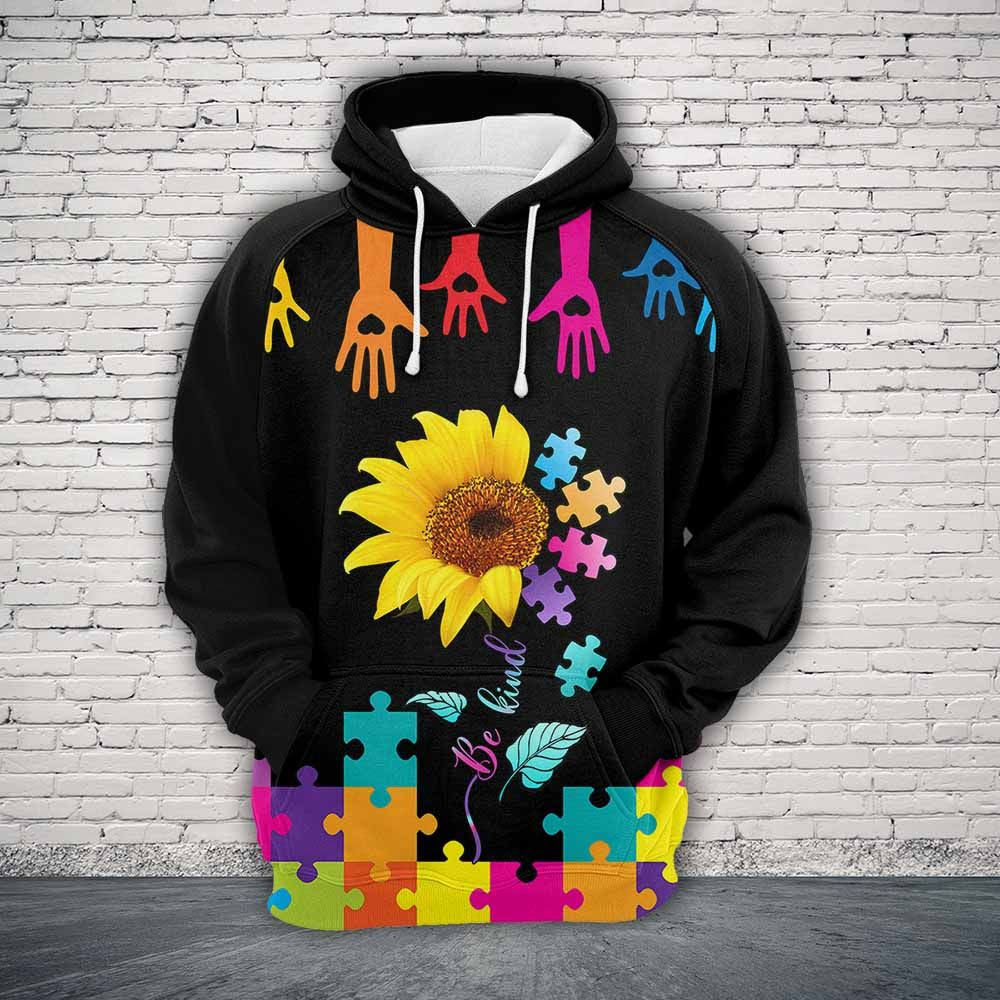 Autism Be Kind H5825 - All Over Print Unisex Hoodie
